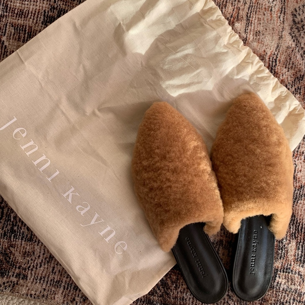 NWT Jenni Kayne Tan Sherpa Mules